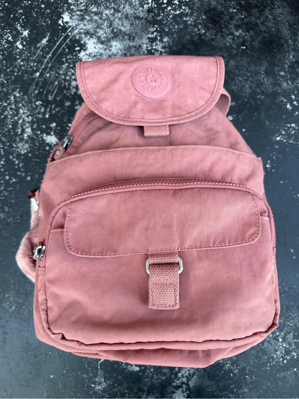 Kipling Queenie Backpack in Kind Pink with Monkey Keychain - Picture 3 of 8